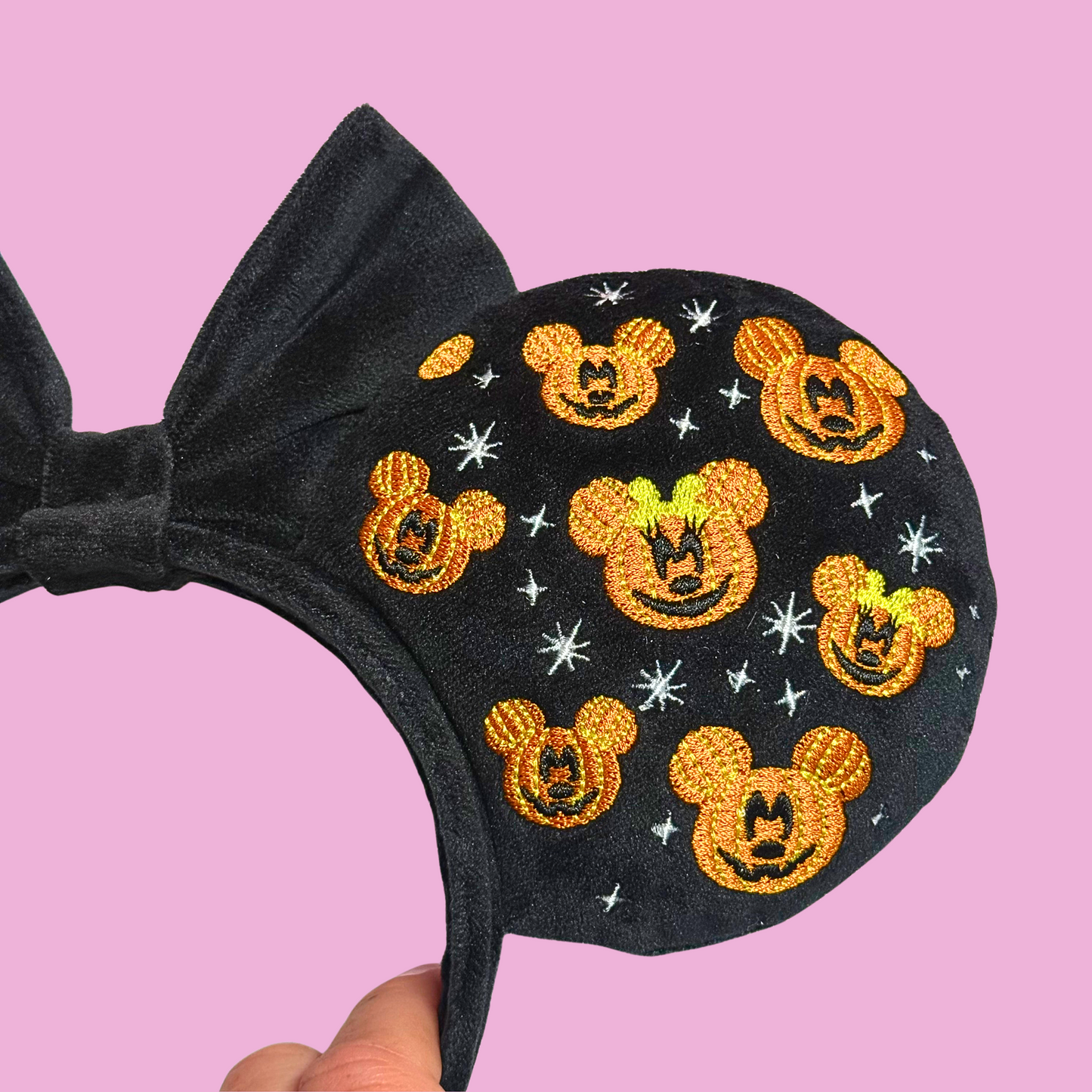 Mickey & Minnie Pumpkin Embroidered Minnie Mouse Ears