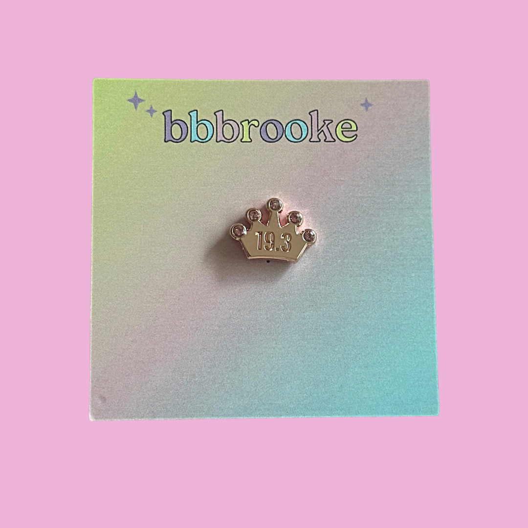 Rose Gold Crown Mileage Band Button