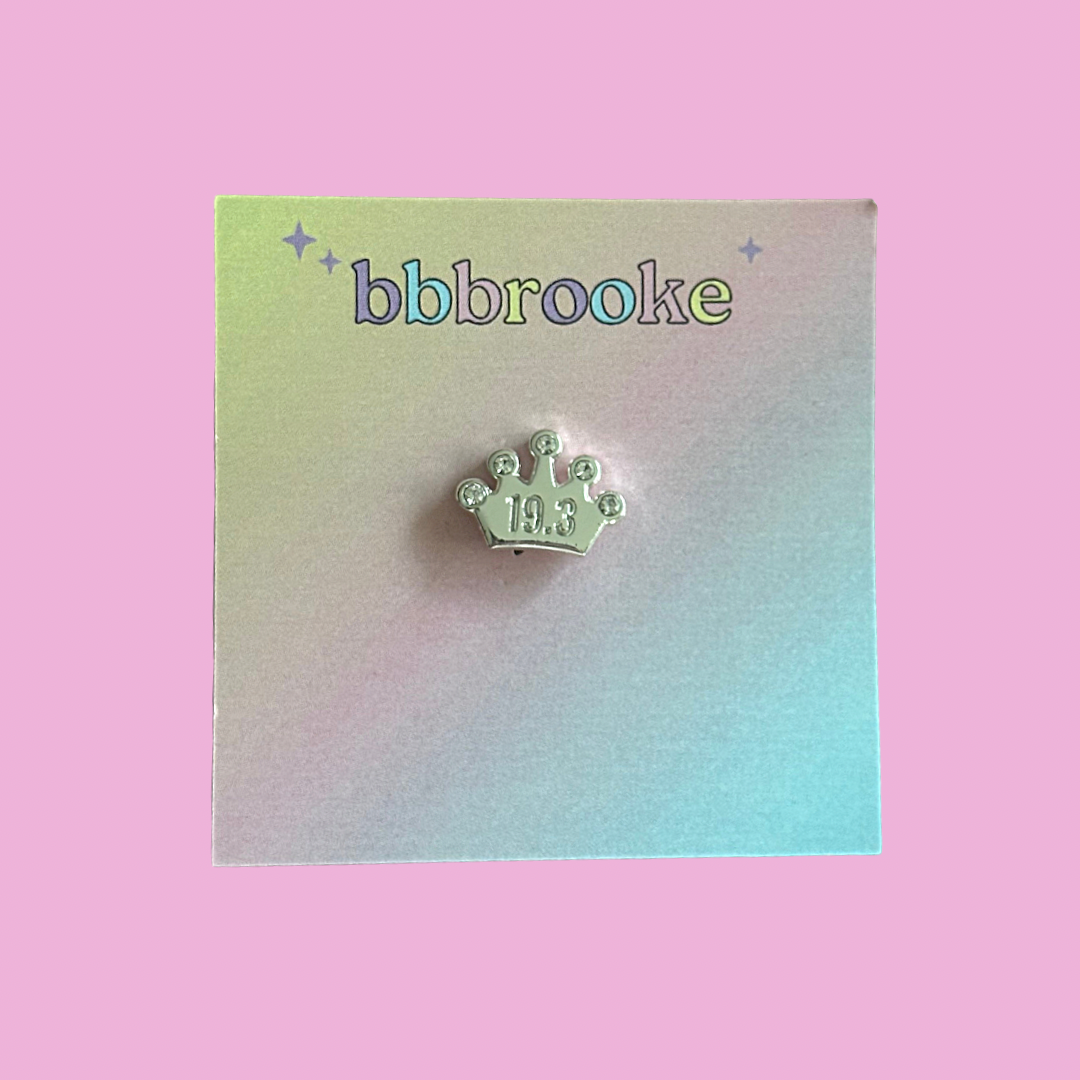 Silver Crown Mileage Band Button