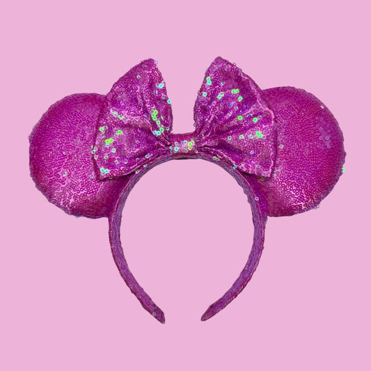 Highlight Purple Sequin Minnie Mouse Ears