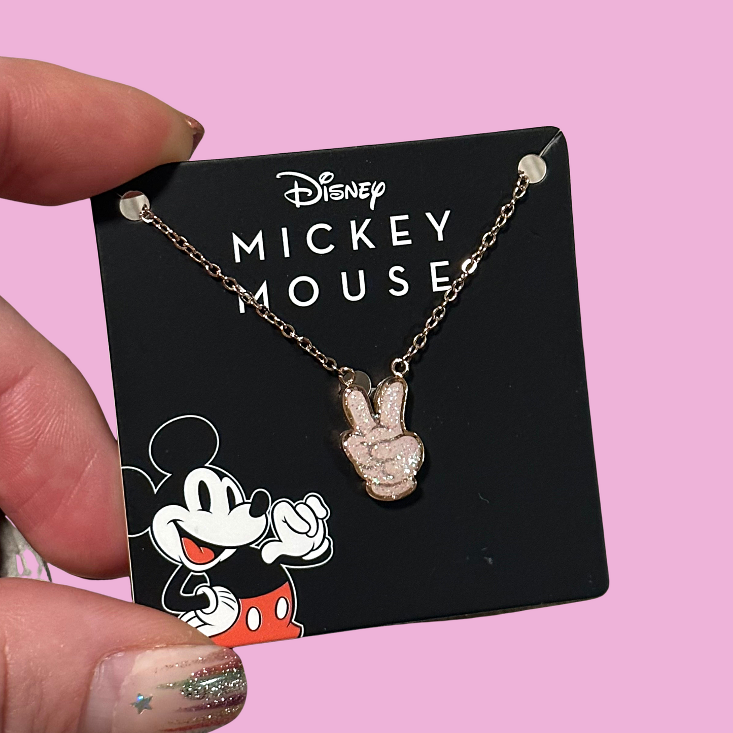 Mickey Mouse Peace Sign Necklace