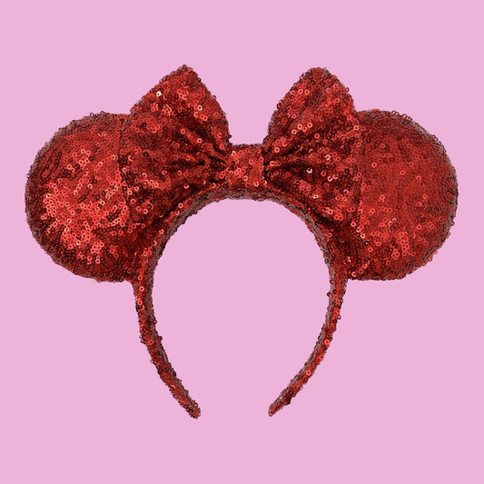 Ruby Red Sequin Minnie Mouse Ears