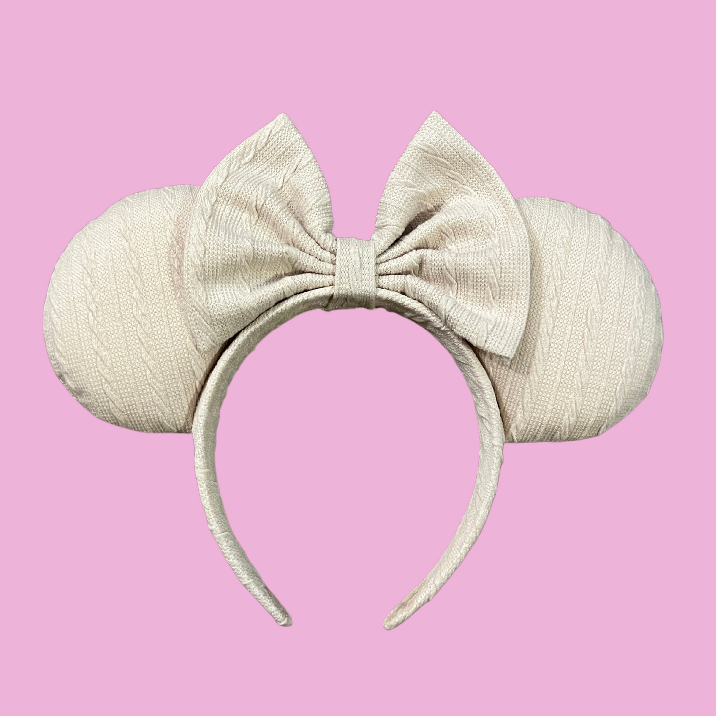 Sugar Cookie Cable Knit Minnie Mouse Ears