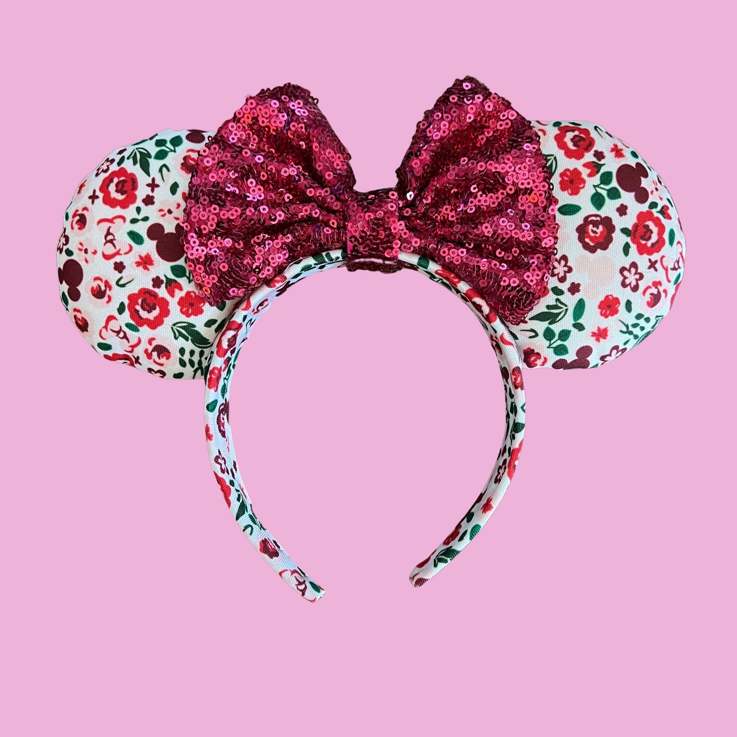 Floral Canvas Minnie Mouse Ears