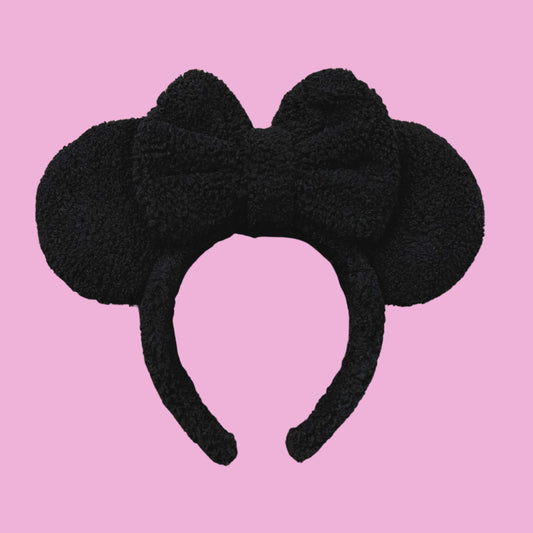Black Sherpa Minnie Mouse Ears