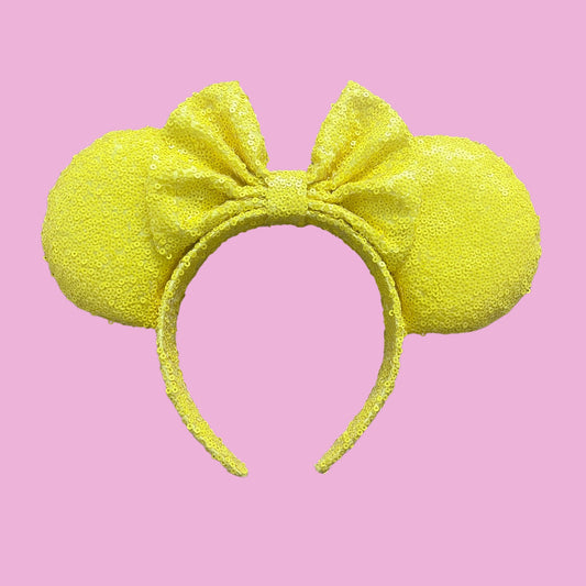 Sunshine Yellow Sequin Minnie Mouse Ears