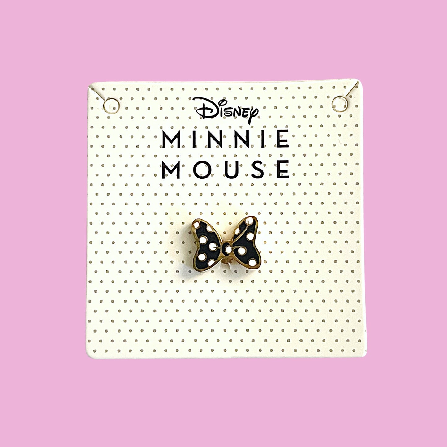 Black & Gold Minnie Mouse Bow BAND BUTTON